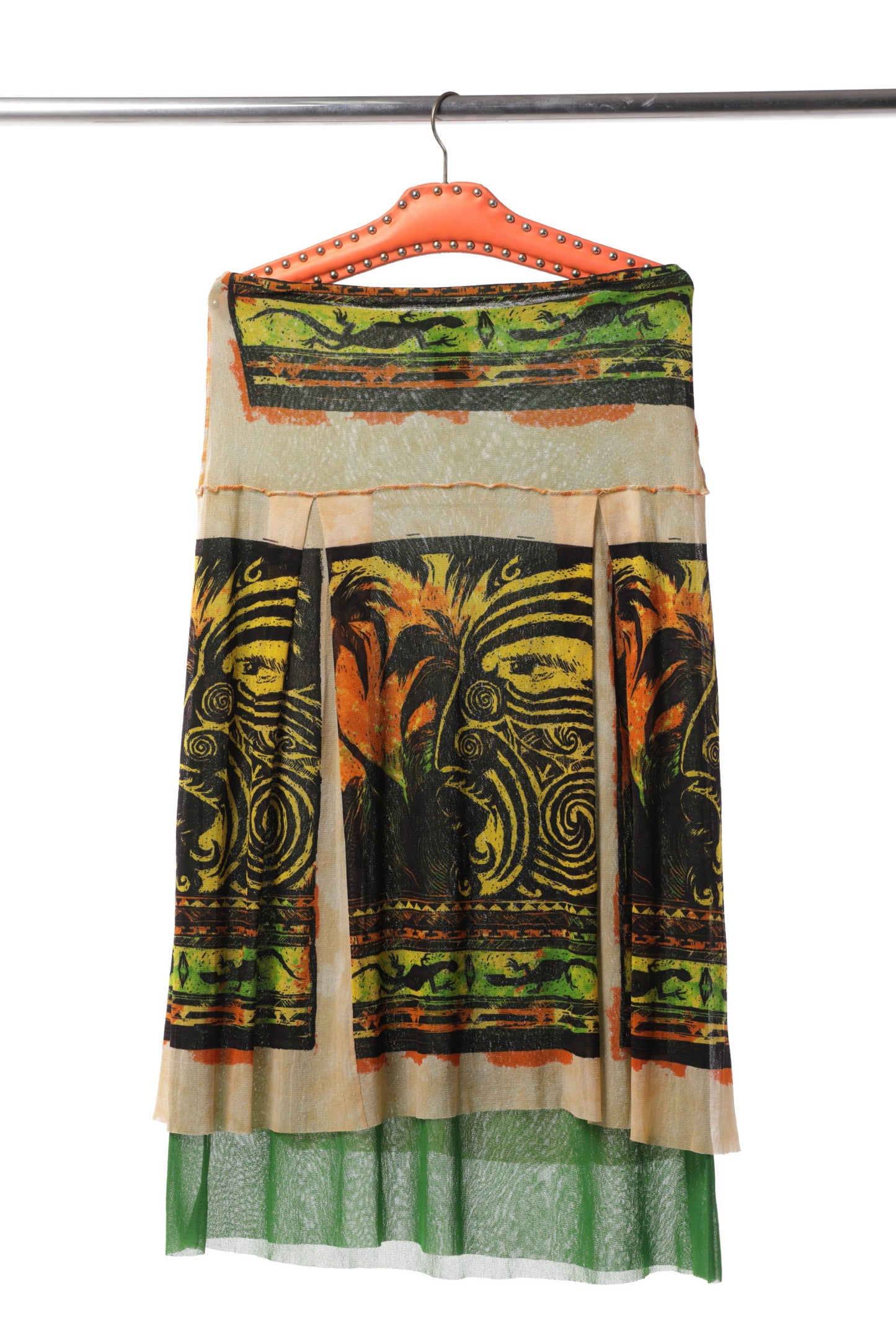Jean Paul Gaultier long skirt with afro print