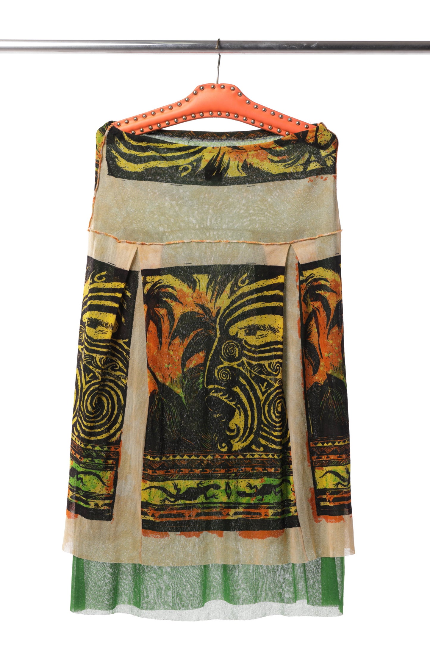 Jean Paul Gaultier long skirt with afro print