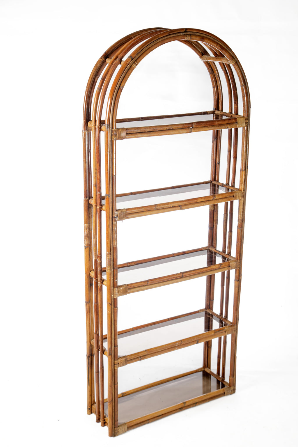 Libreria arcuata bamboo anni 70