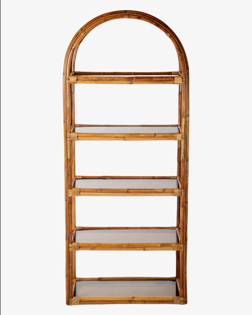 Libreria arcuata bamboo anni 70