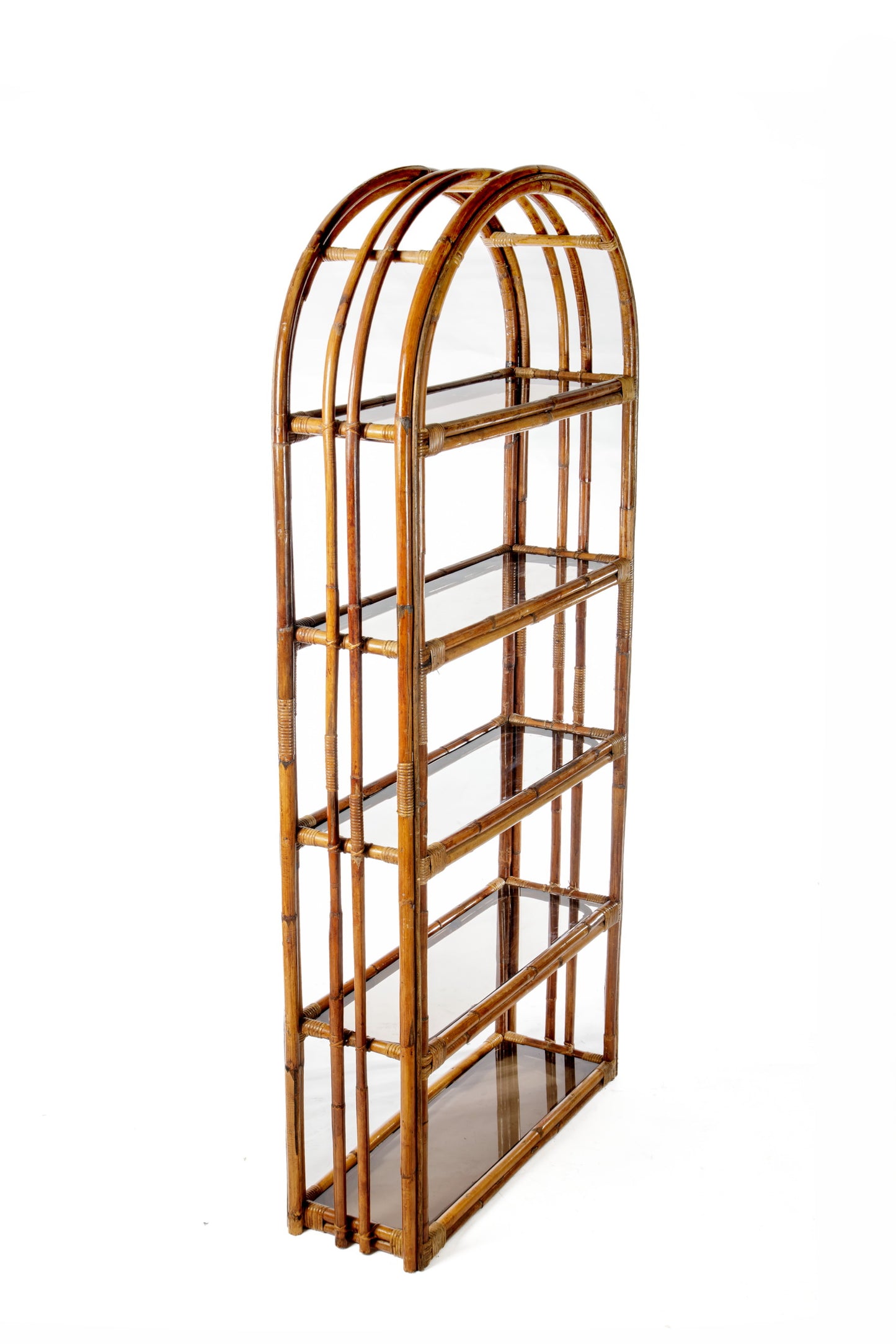 Libreria arcuata bamboo anni 70