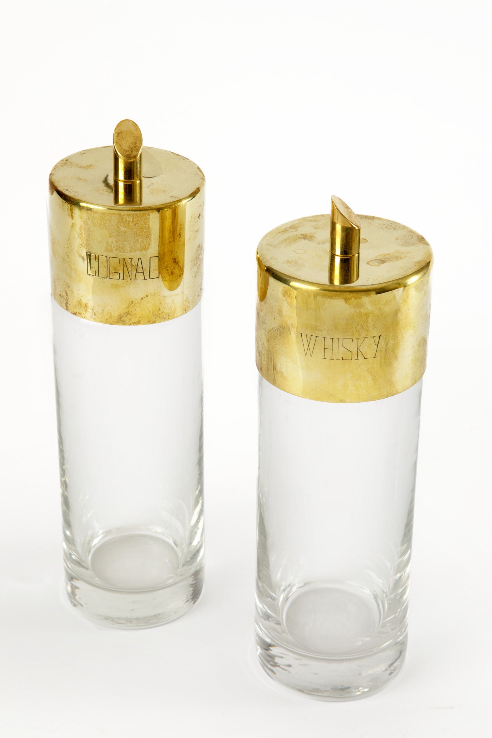 Pair of 1970s liquor bottles