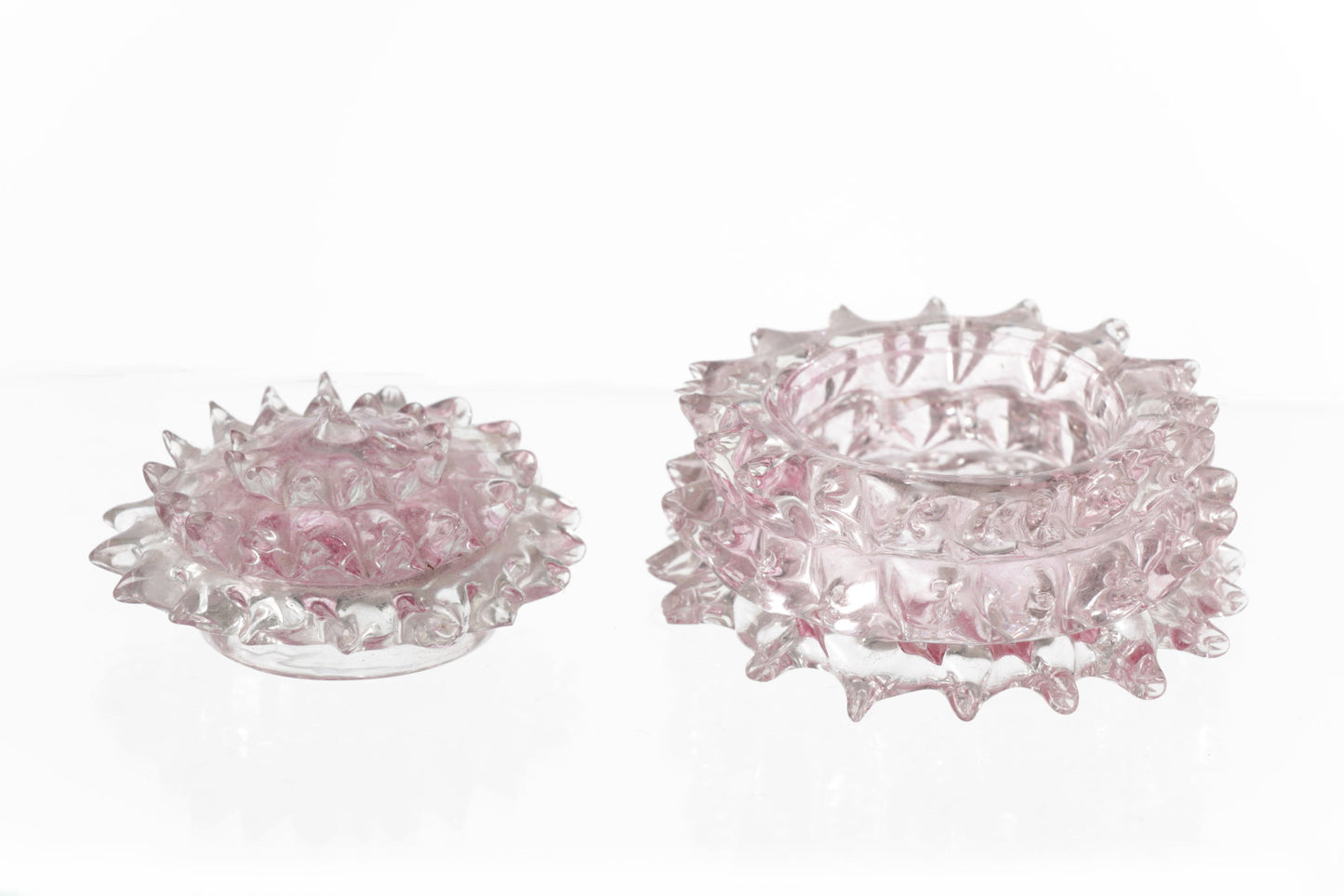 Pink ashlar glass vanity set