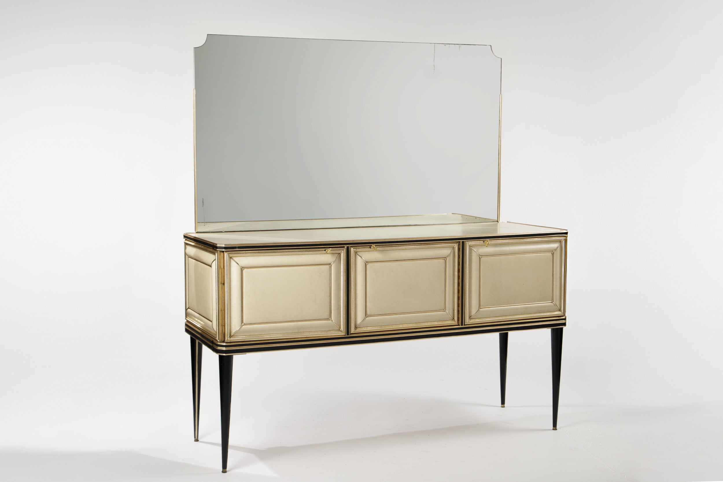 Buffet with mirror Umberto Mascagni ivory 50s