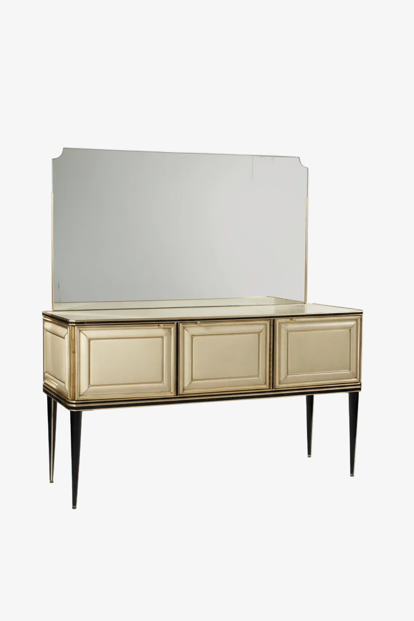 Buffet con specchiera Umberto Mascagni avorio anni 50