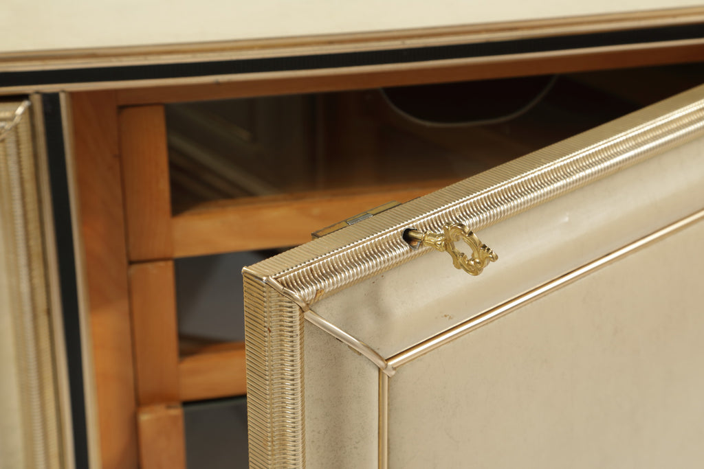Buffet con specchiera Umberto Mascagni avorio anni 50