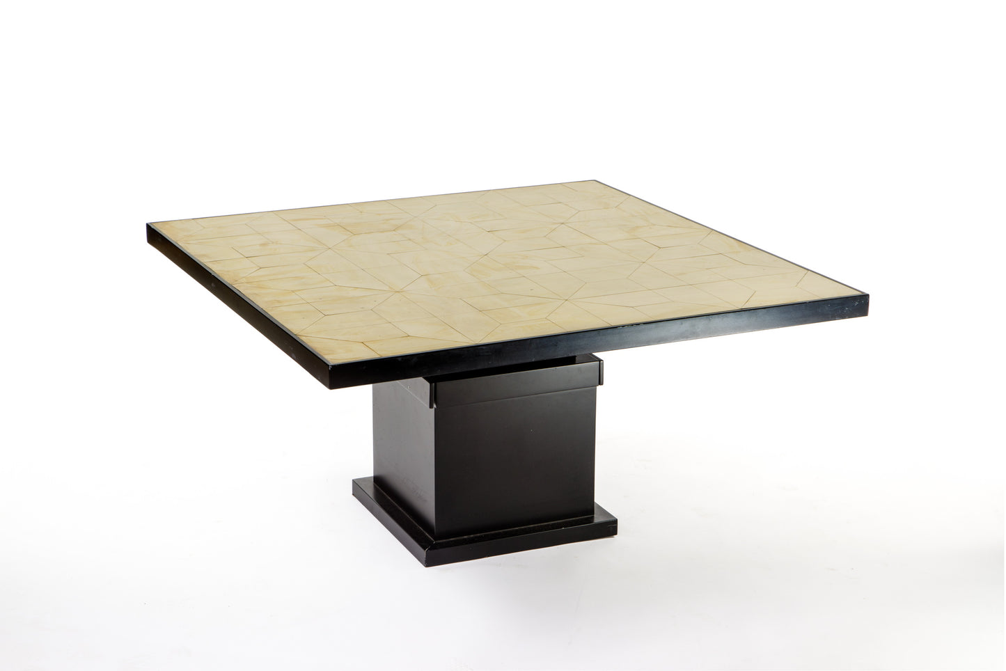 Convertible table mosaic brass