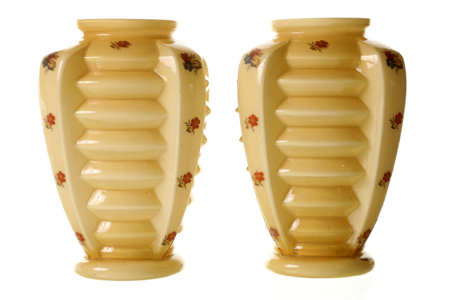 Pair of deco glass vases
