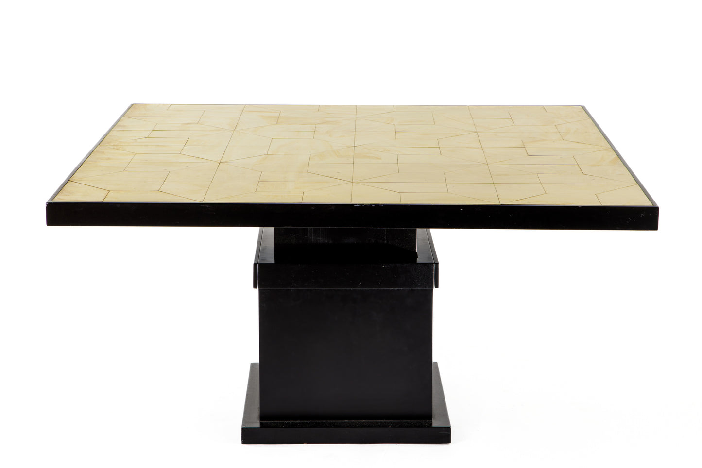 Convertible table mosaic brass