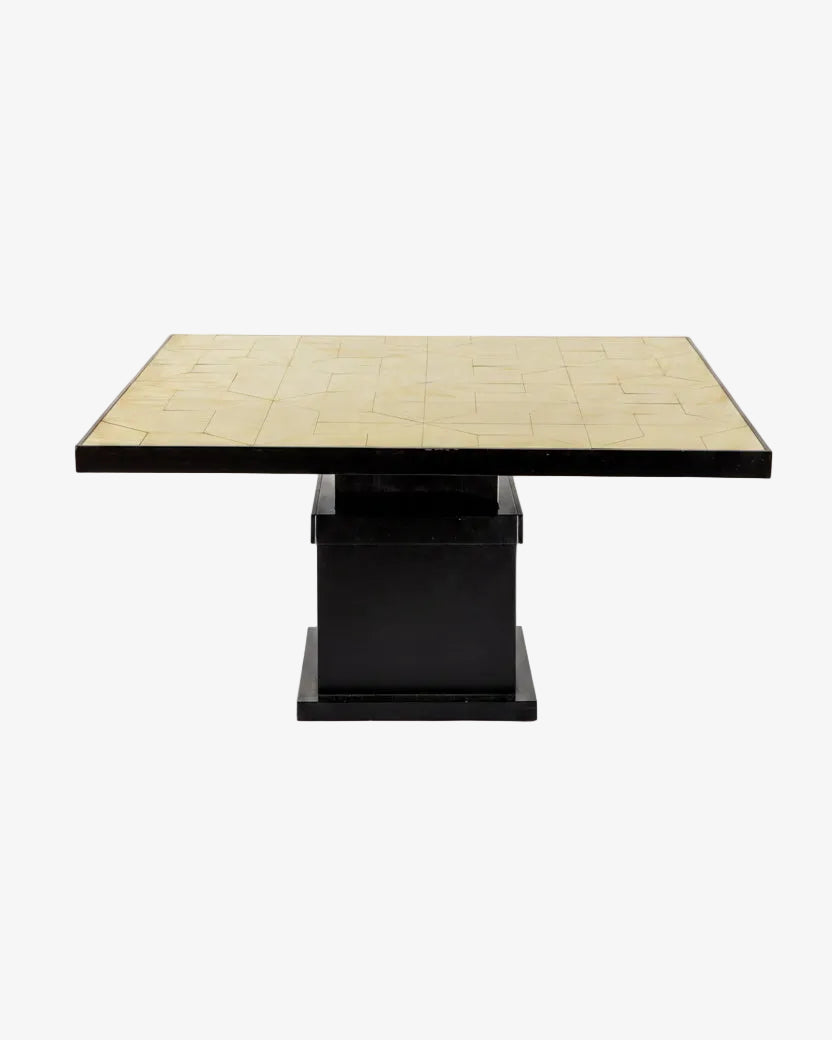 Convertible table mosaic brass