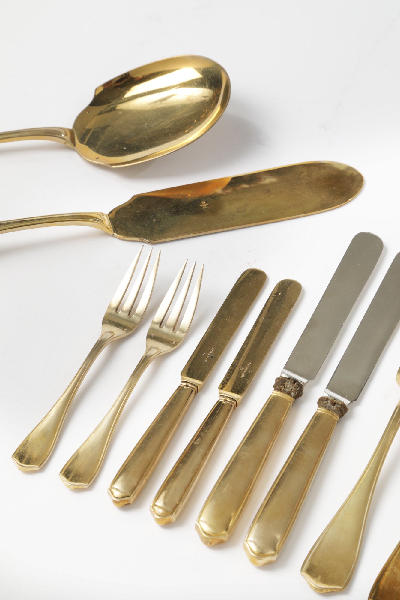 Oreum brass cutlery set from the 70s