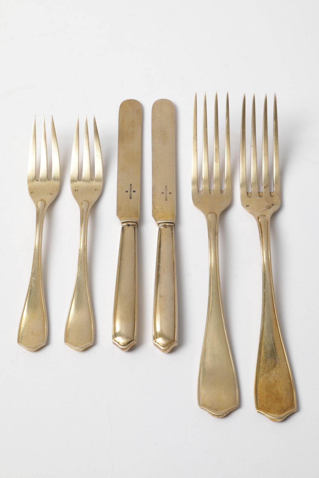 Oreum brass cutlery set from the 70s