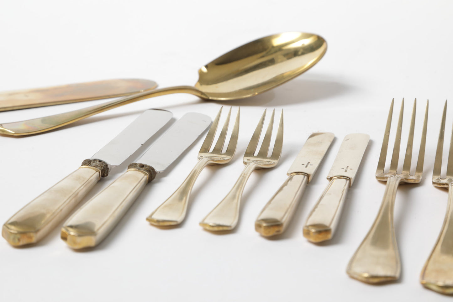 Oreum brass cutlery set from the 70s