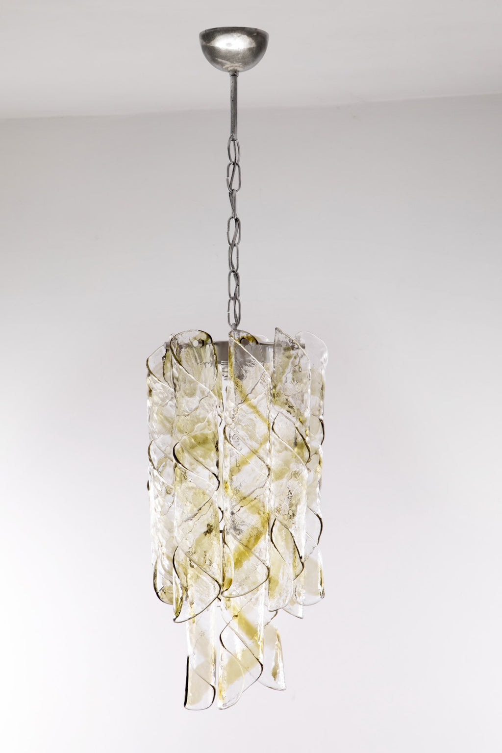 Lampadario a spirale vetro Murano Mazzega anni 60