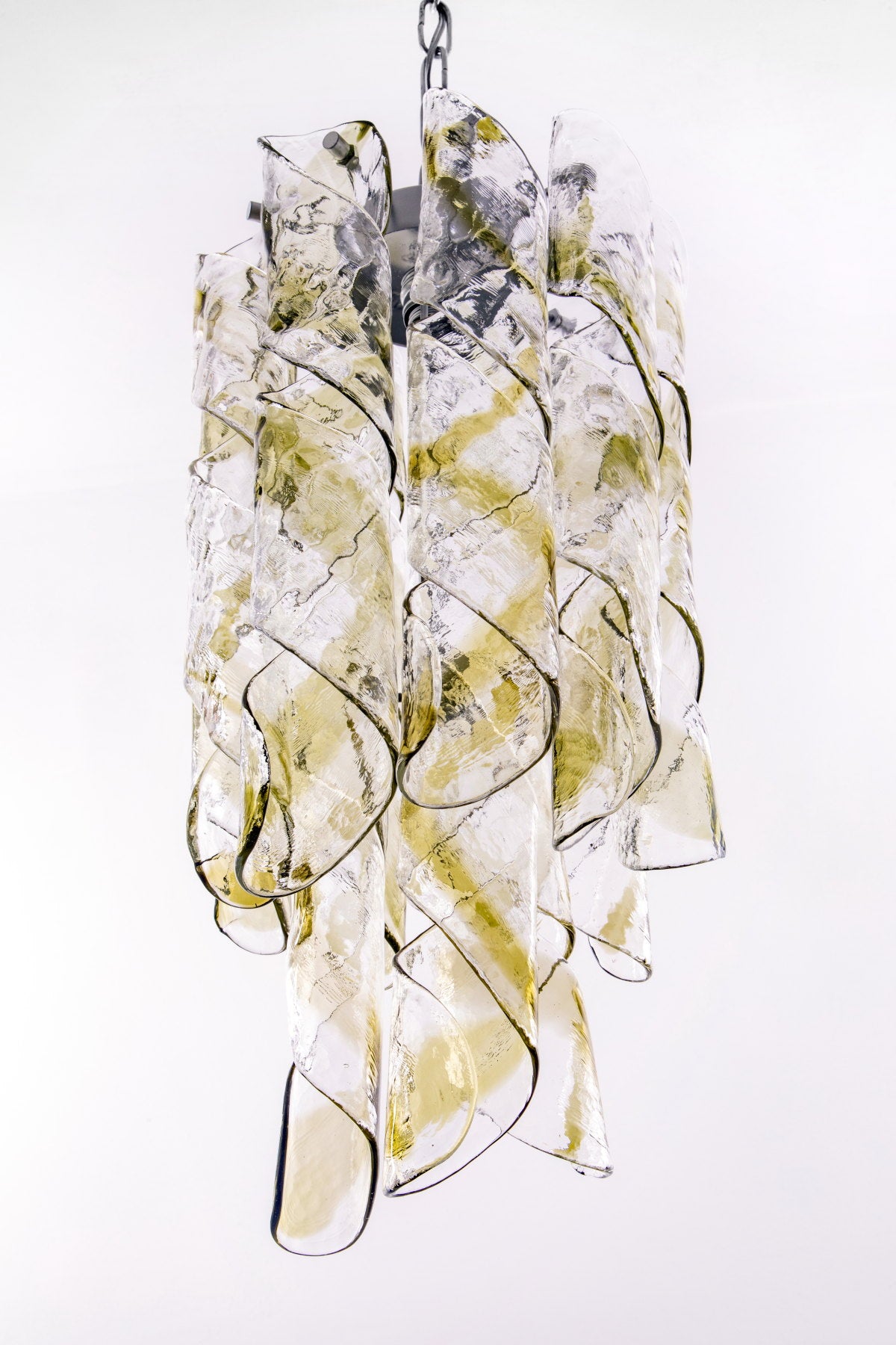 Mazzega Murano glass spiral chandelier from the 60s