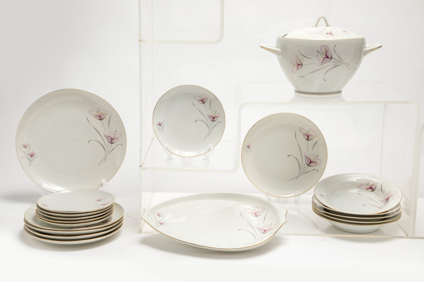 Decorated porcelain dinner service from the 50s