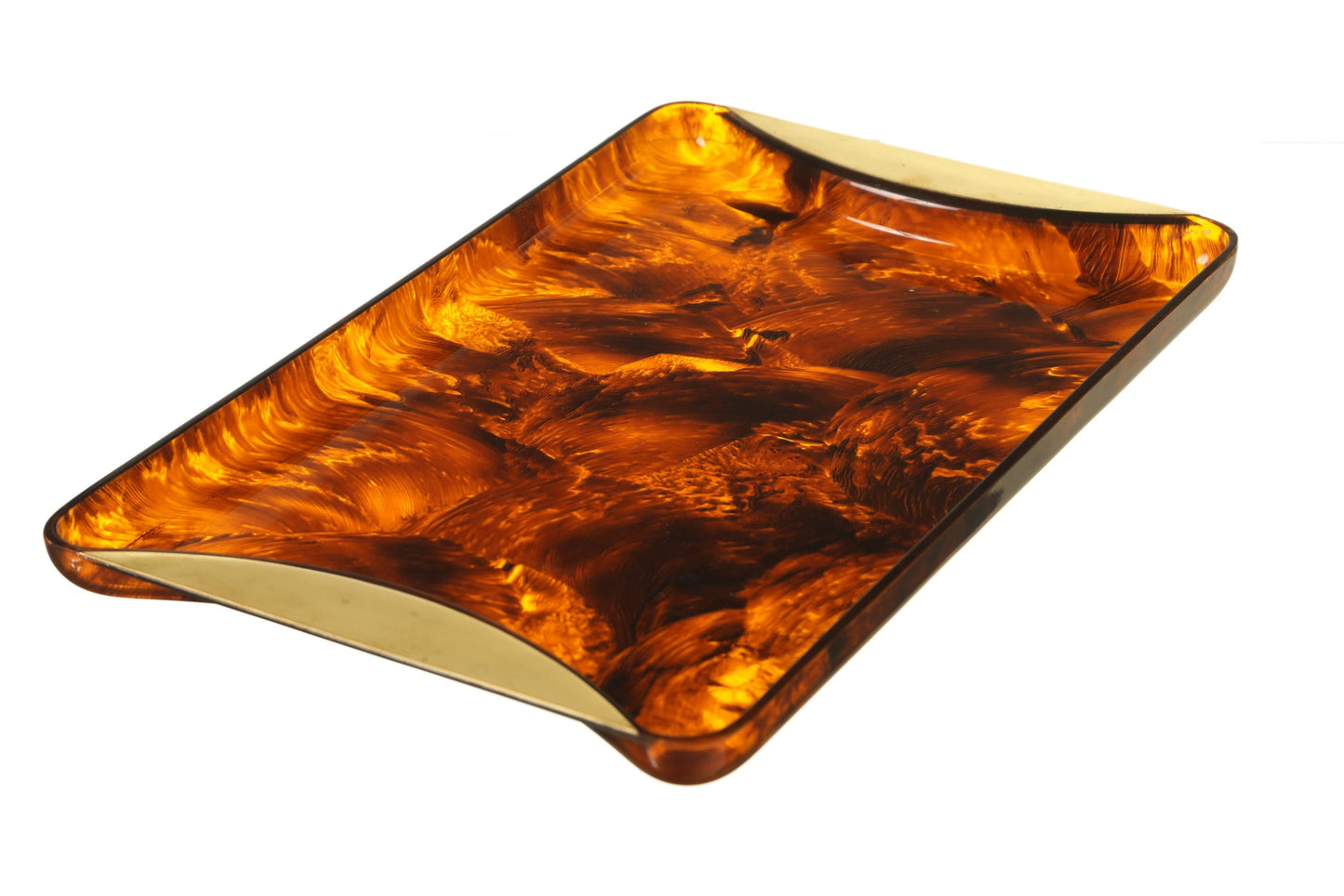 Tray attributable to Dior 70s tortoiseshell plexiglass