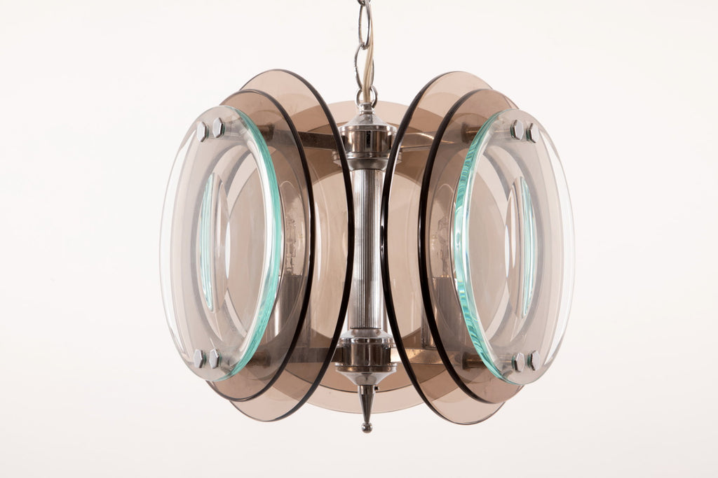 Lampadario Murano dischi Fumé
