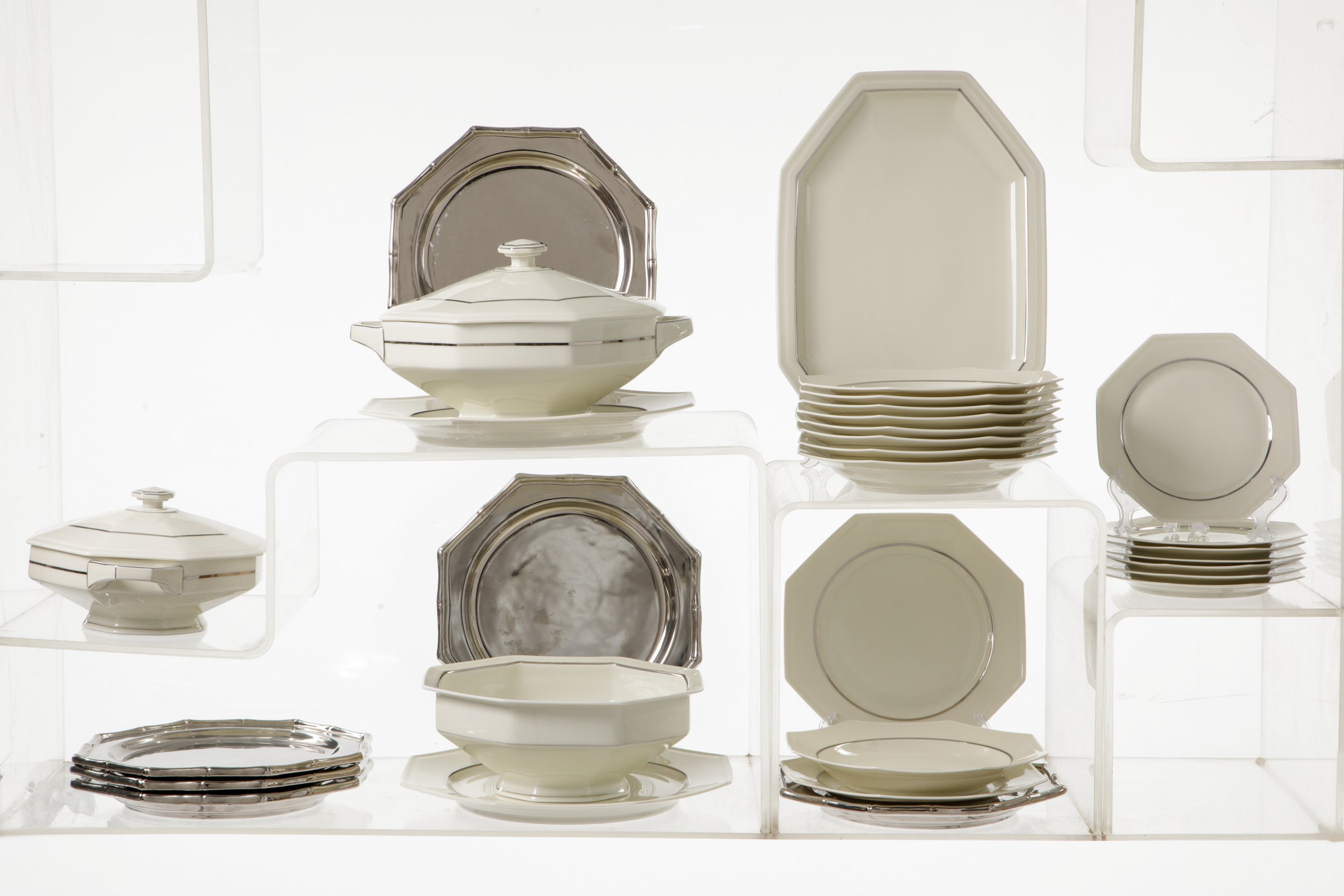 Royal Ivory 1970s octagonal plate set