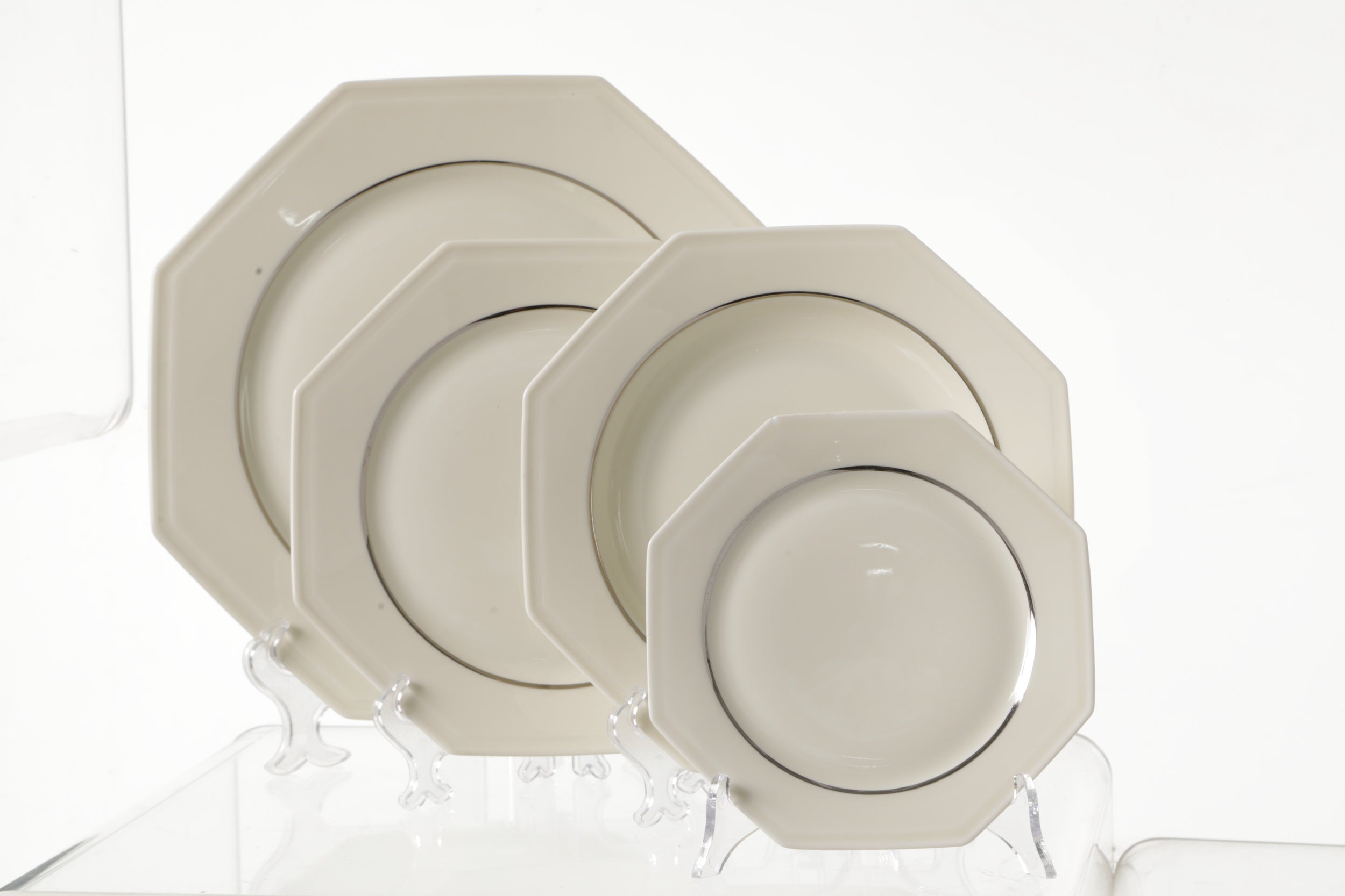 Royal Ivory 1970s octagonal plate set