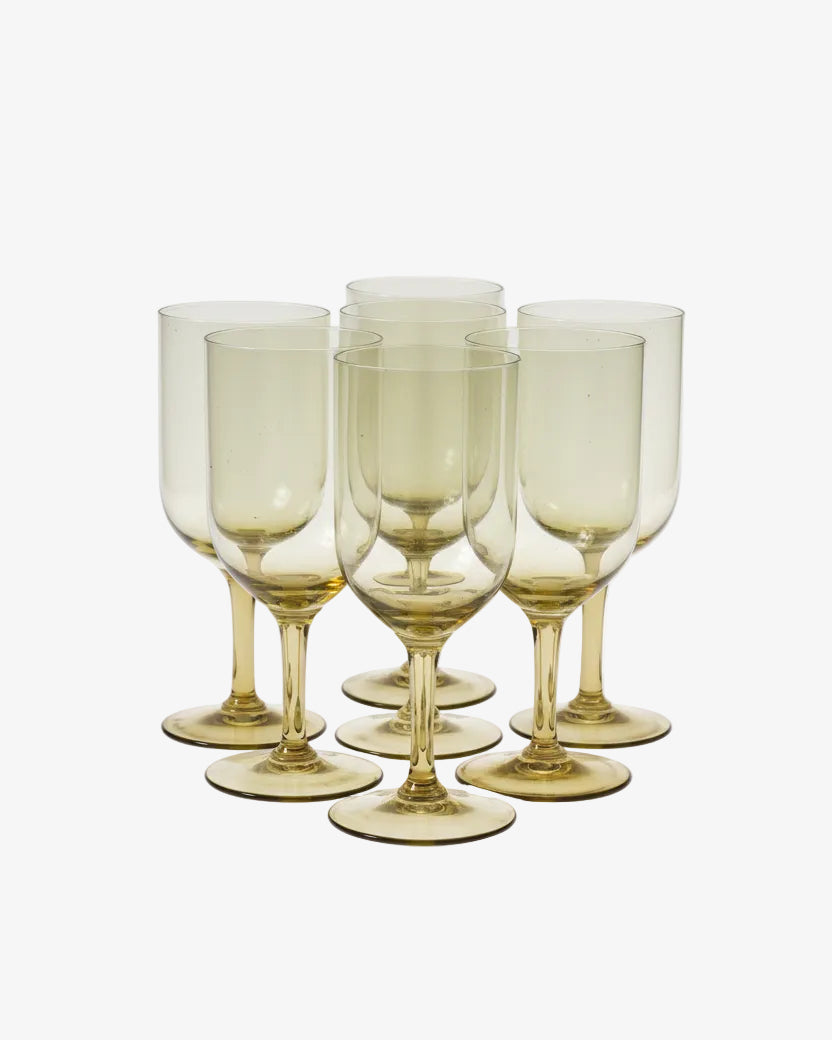 Set of 24 smoked glass glasses