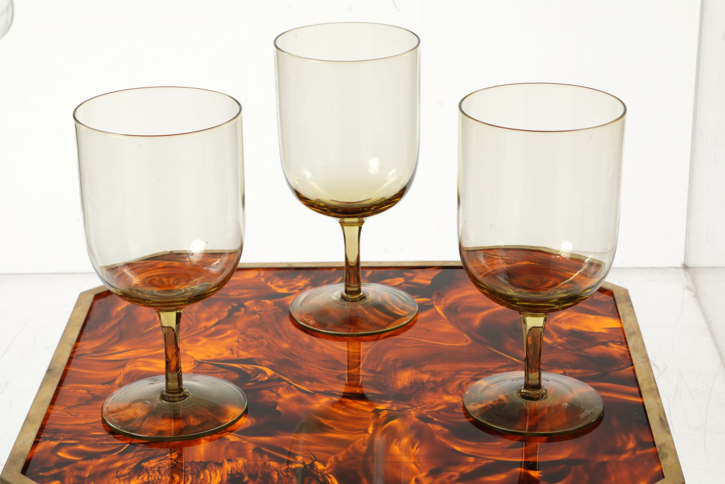Set of 24 smoked glass glasses