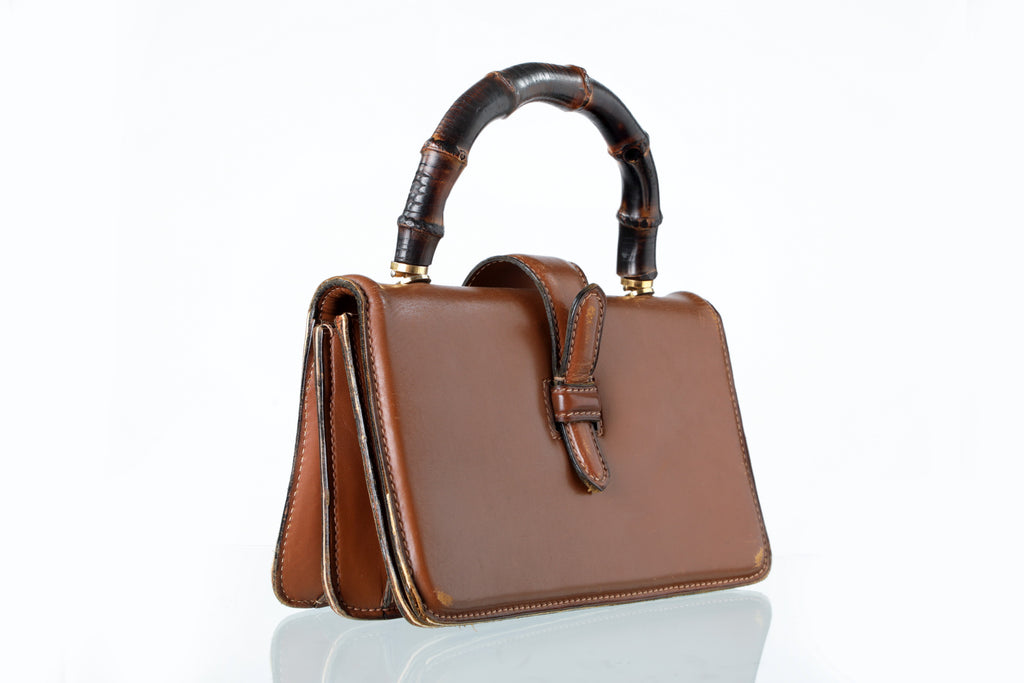 Borsa a mano cuoio e bamboo