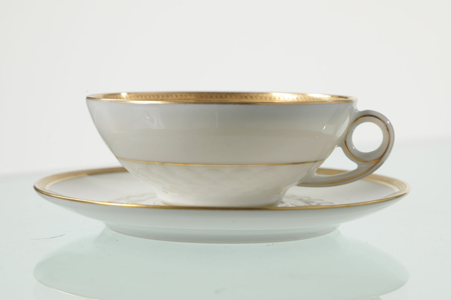 Limoges porcelain tea service with gold edge