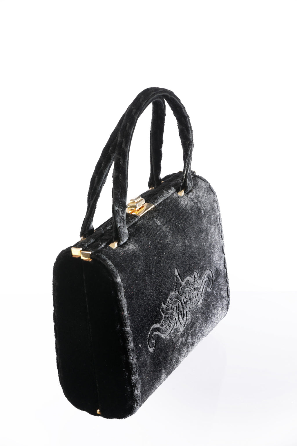 Borsa a mano anni 50 velluto nero
