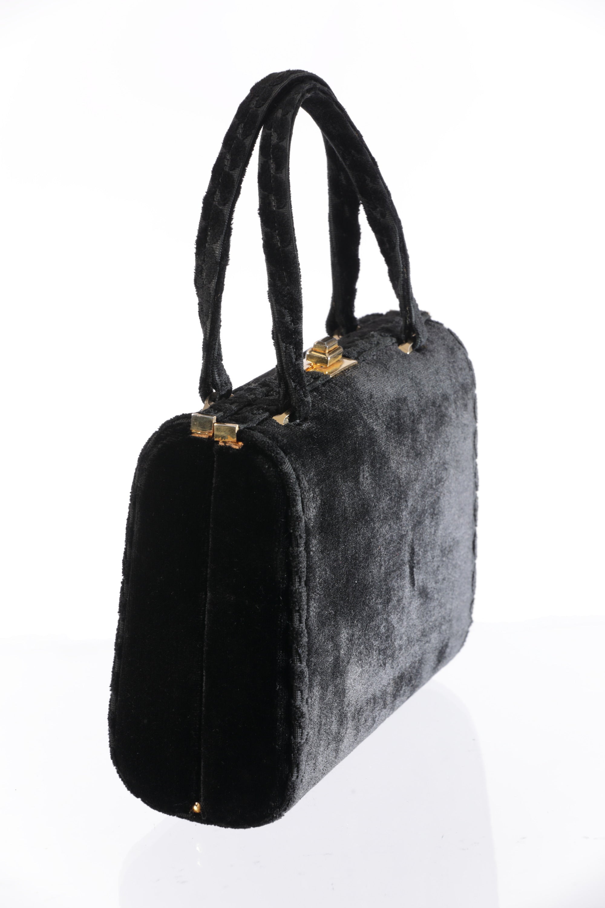 Black velvet handbag from the 50s