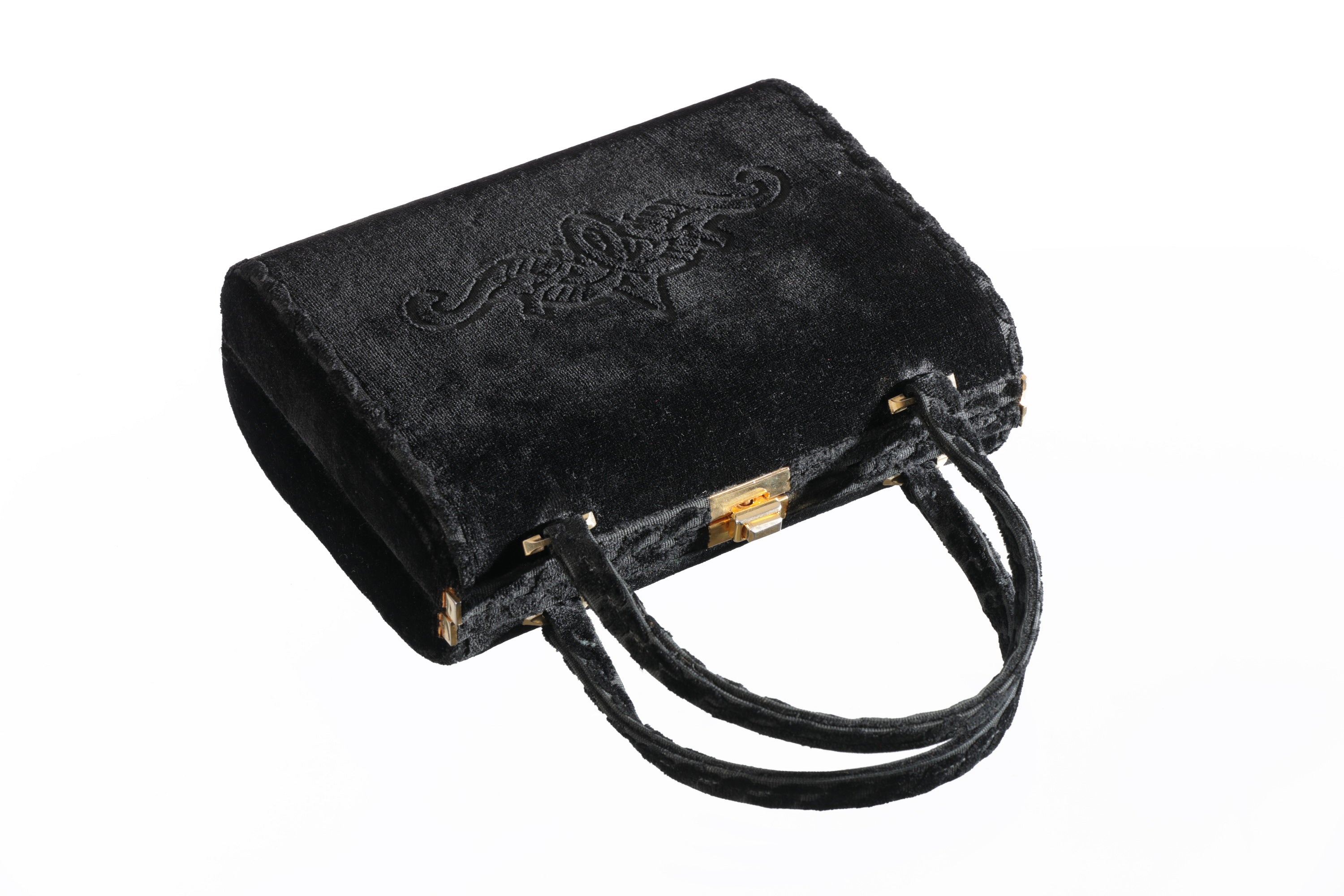 Borsa a mano anni 50 velluto nero