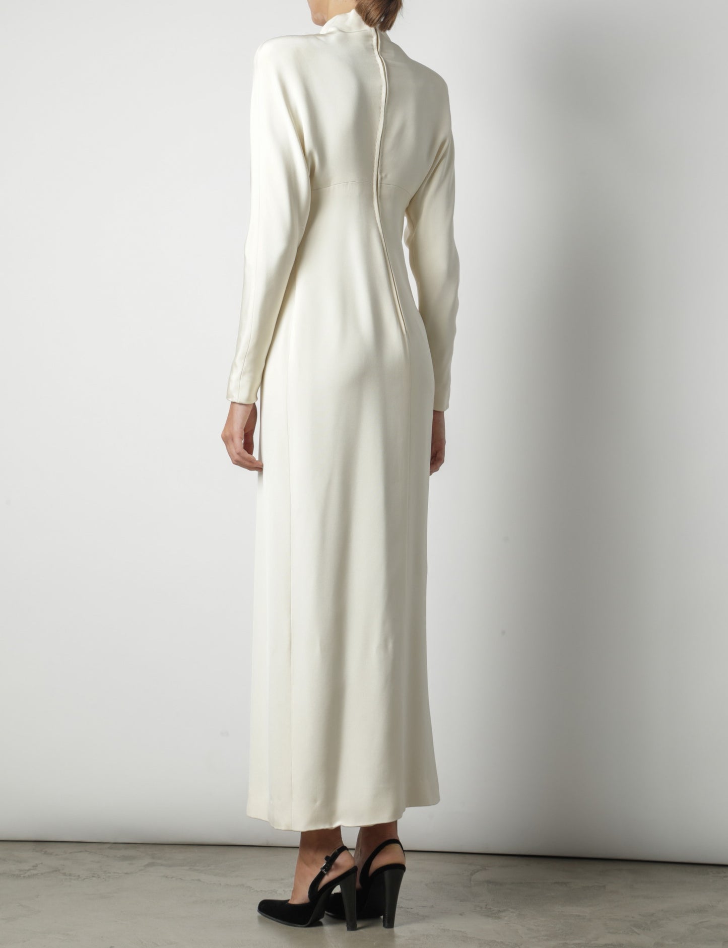 Genny long dress silk ivory