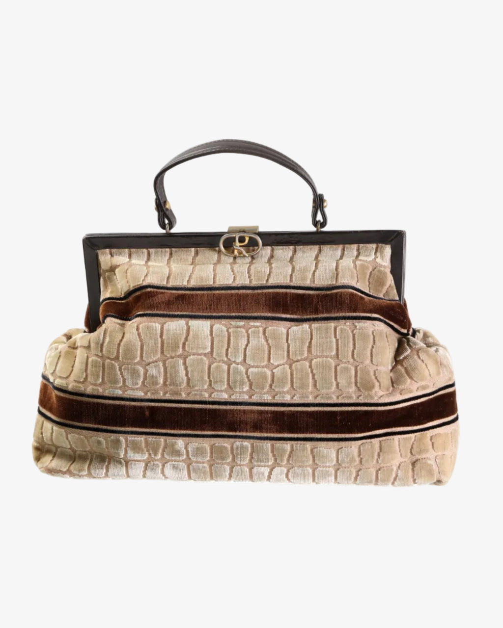 Borsa anni 70 Roberta di Camerino velluto effetto coccodrillo