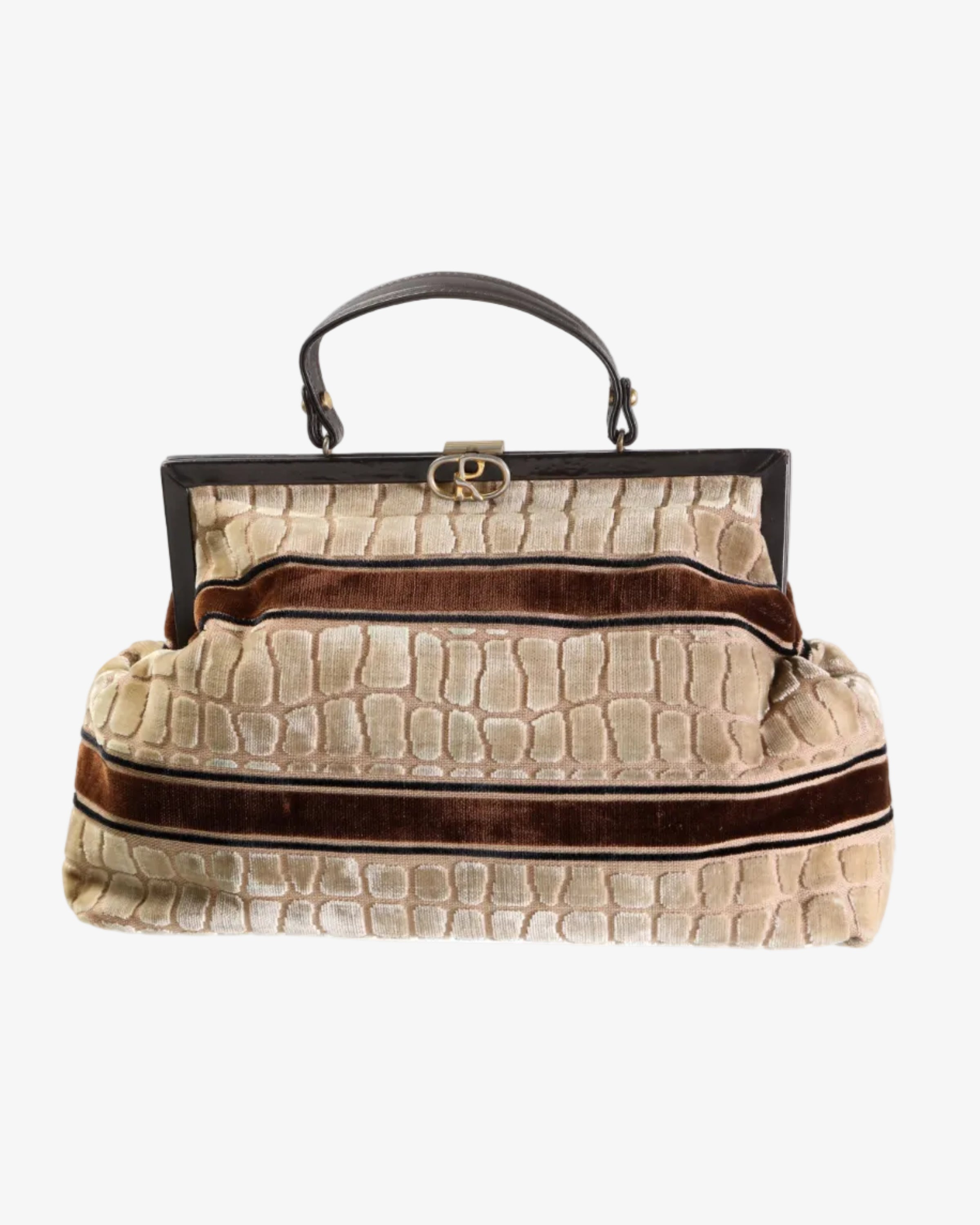 Borsa anni 70 Roberta di Camerino velluto effetto coccodrillo