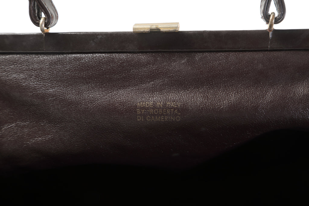 Borsa anni 70 Roberta di Camerino velluto effetto coccodrillo