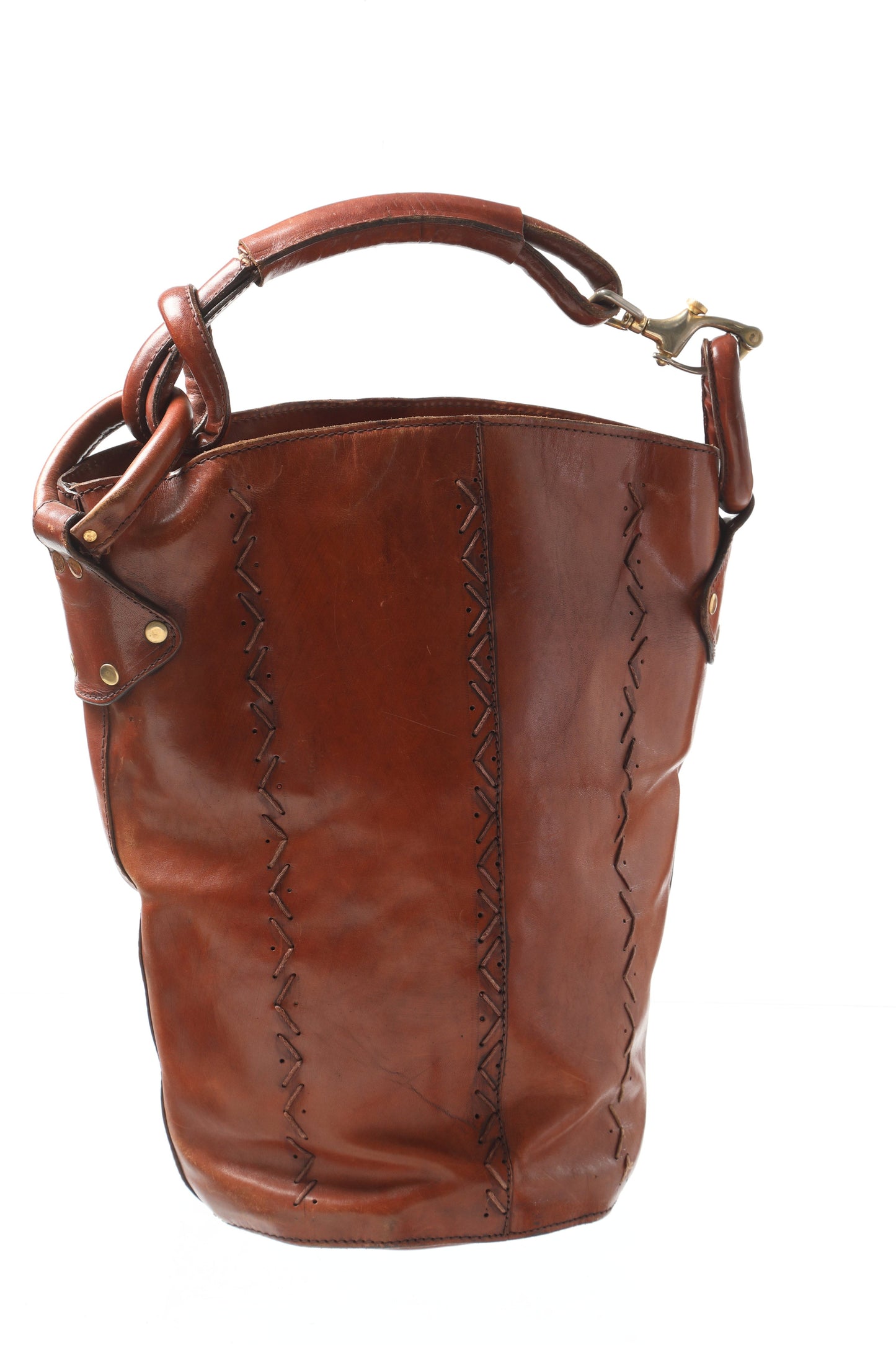 Leather bucket bag