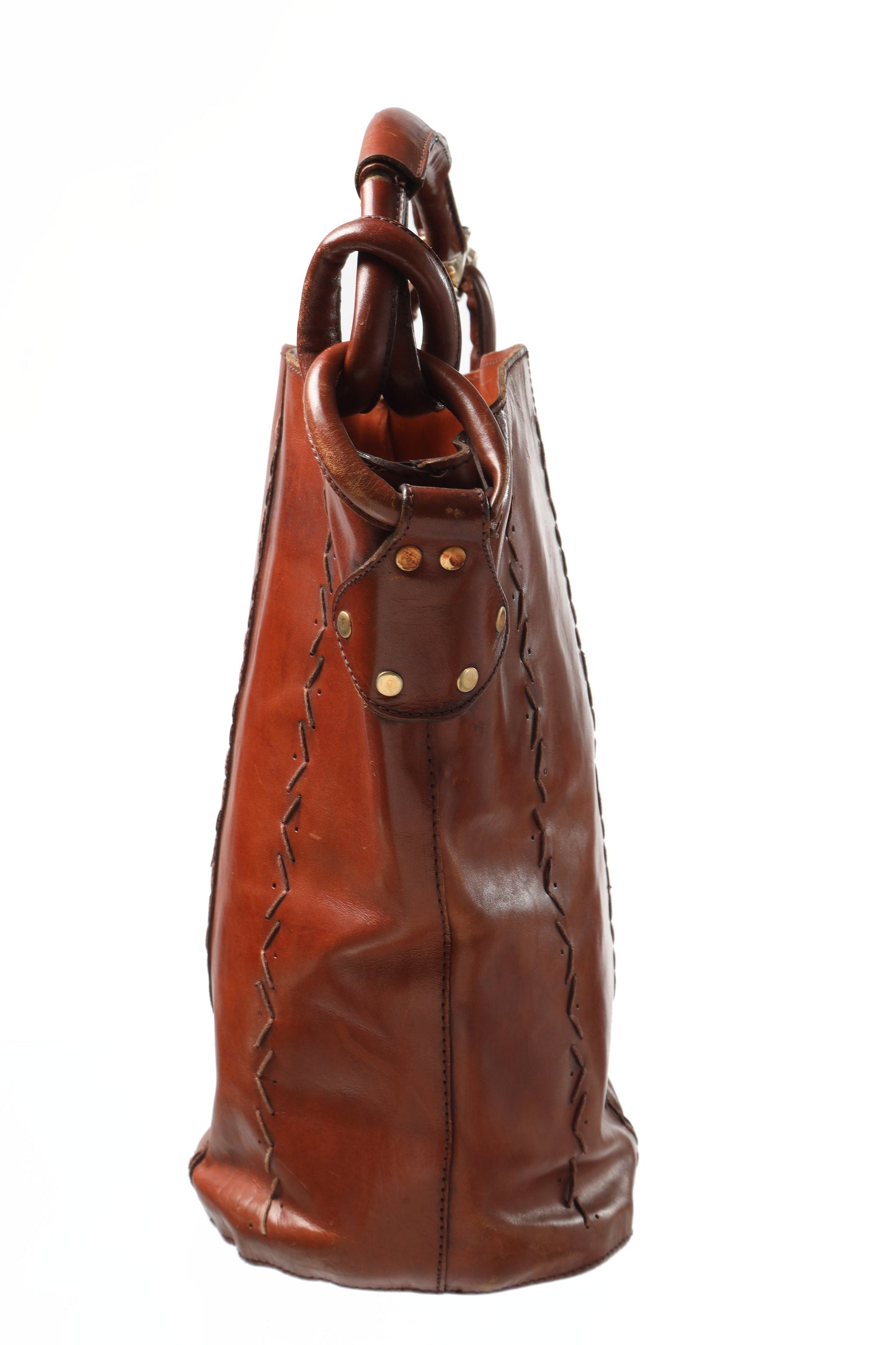 Leather bucket bag