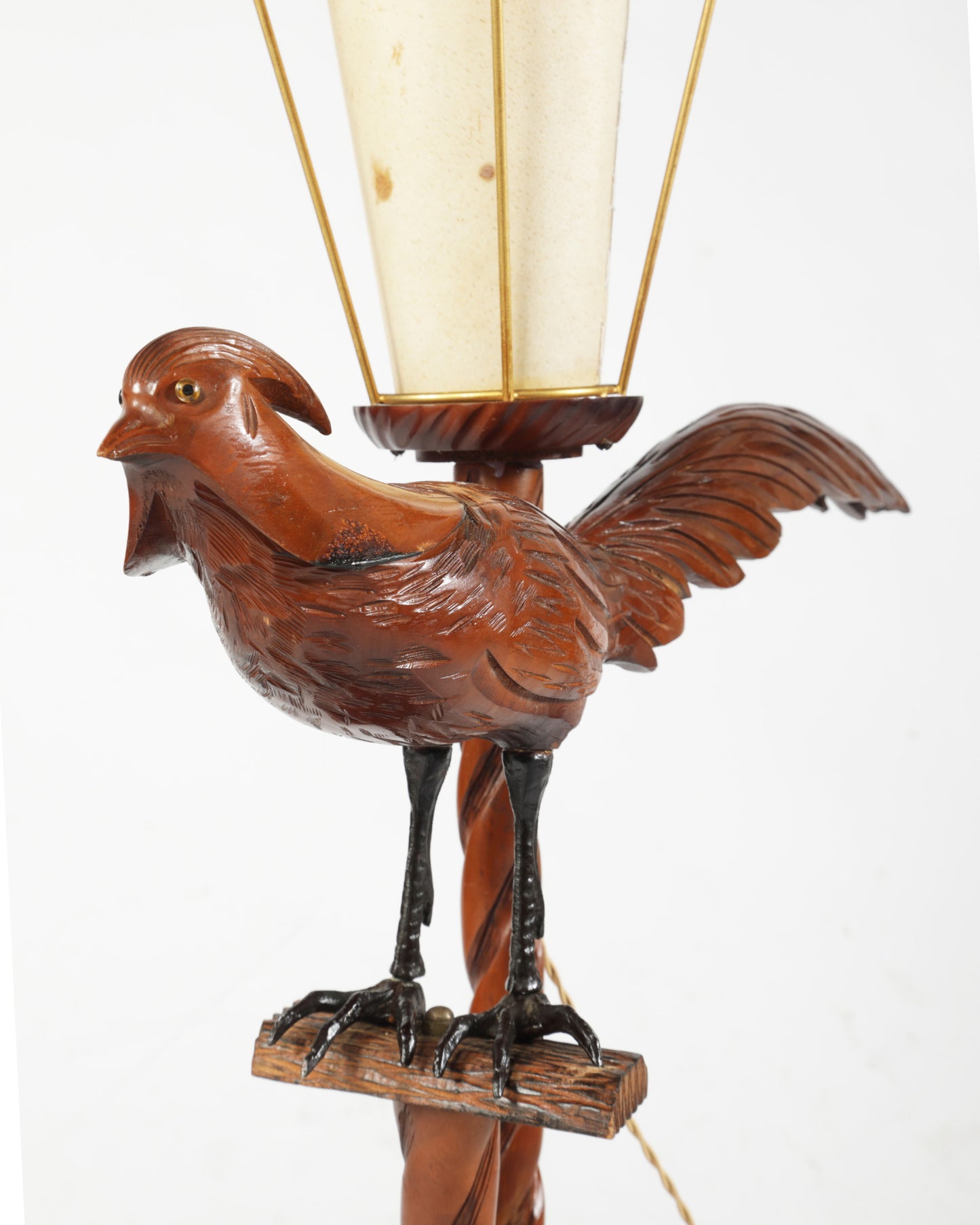 Aldo Tura Ucello wood floor lamp from the 1970s