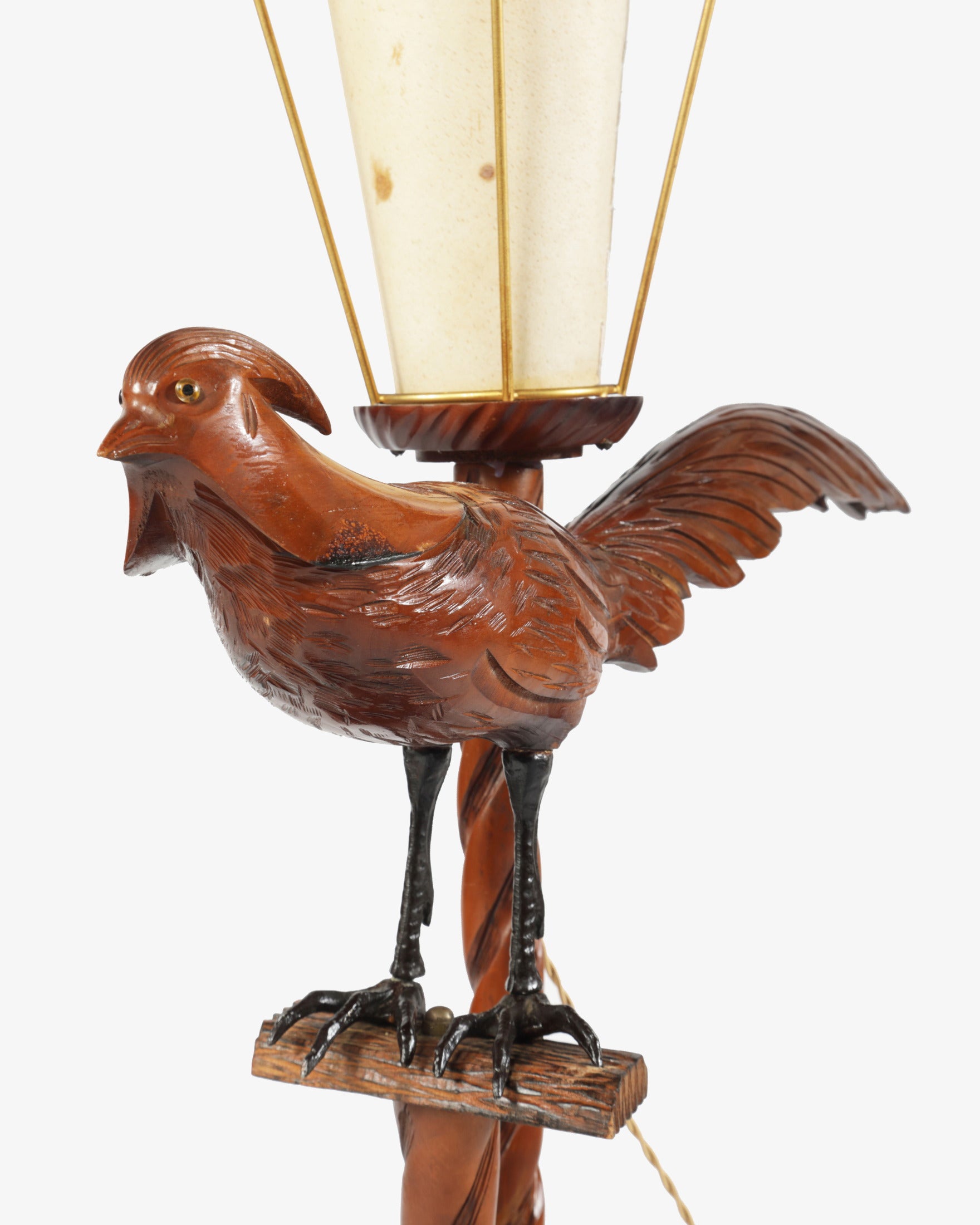 Aldo Tura Ucello wood floor lamp from the 1970s