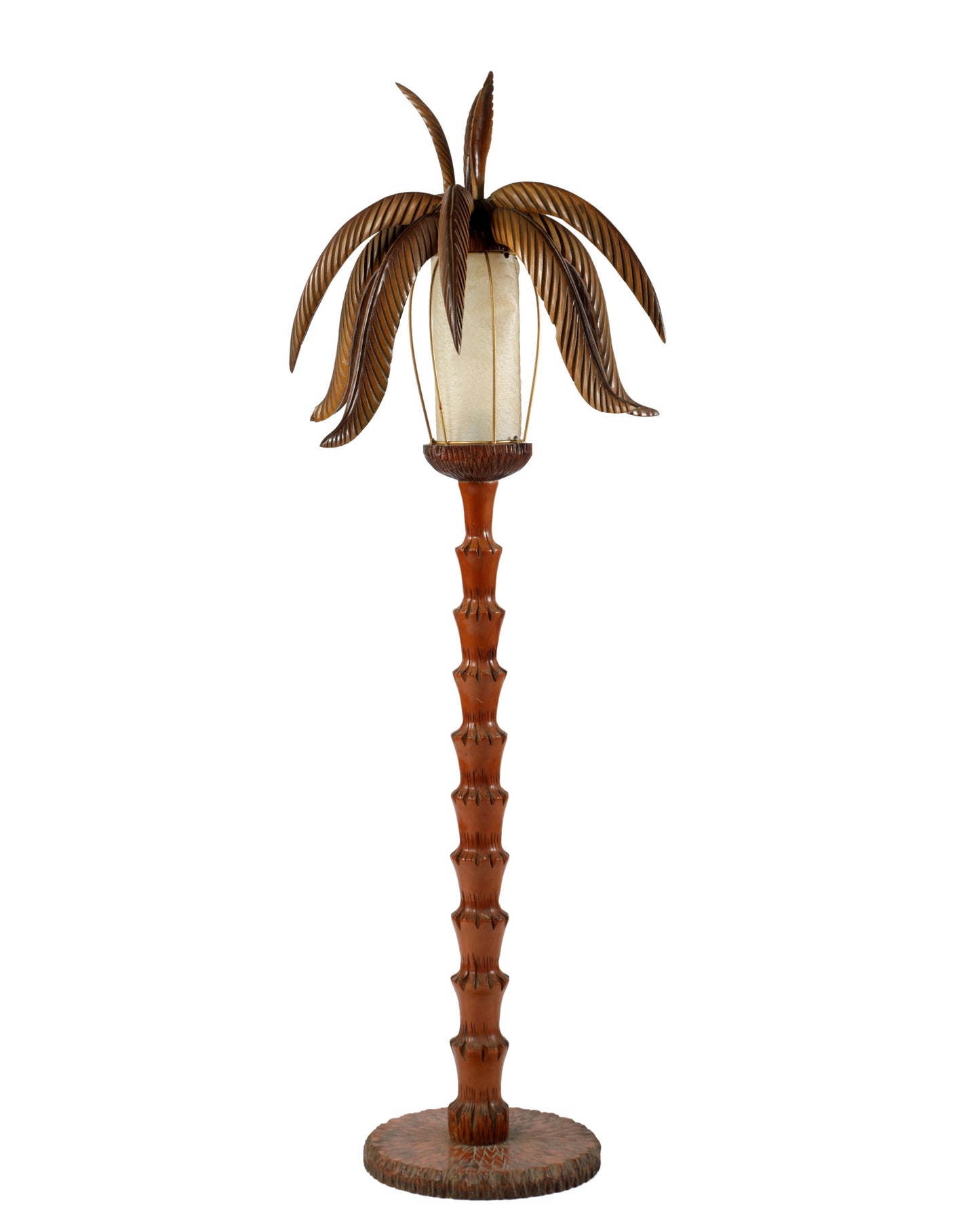 Aldo Tura floor lamp in palm wood, 1970s