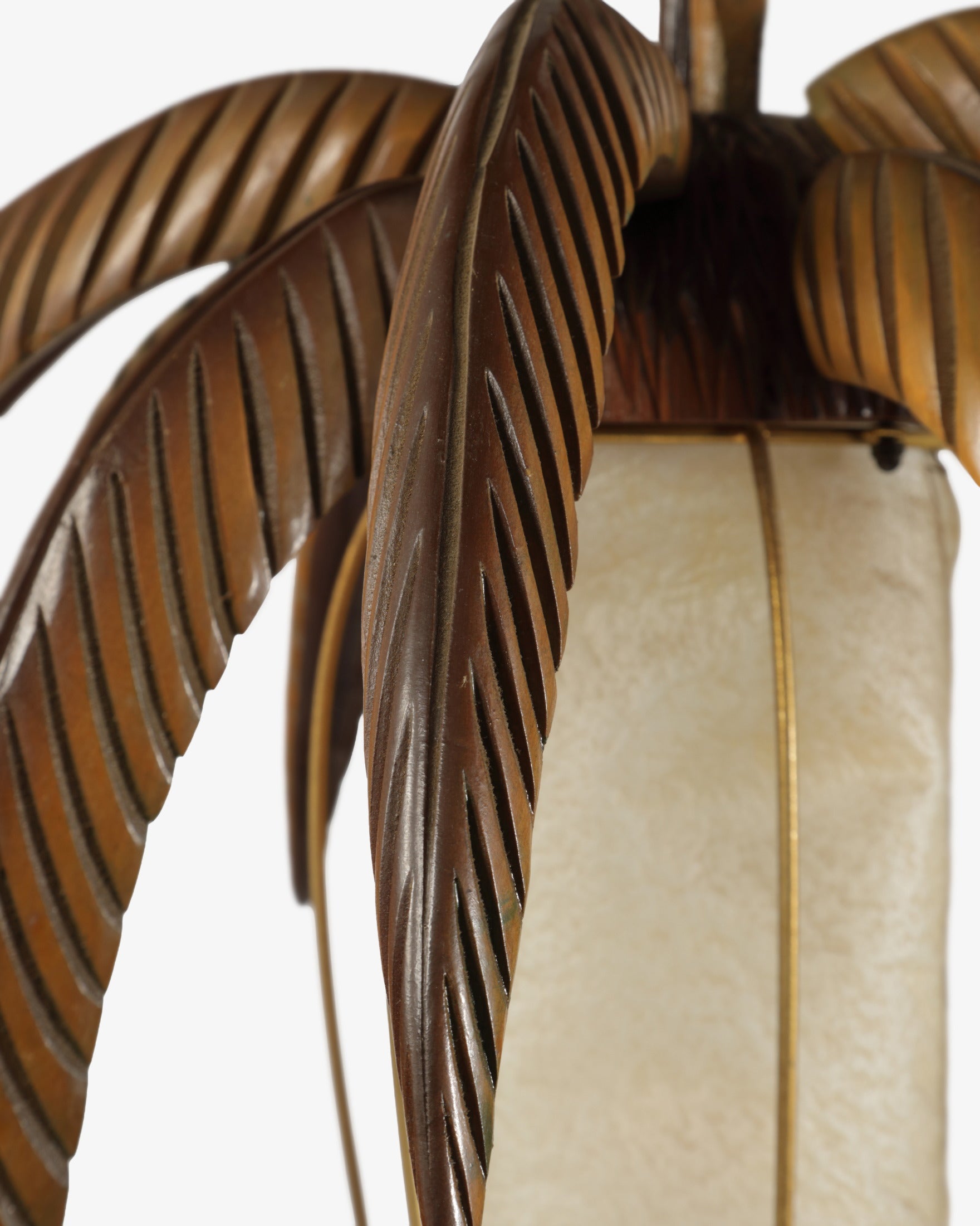 Aldo Tura floor lamp in palm wood, 1970s