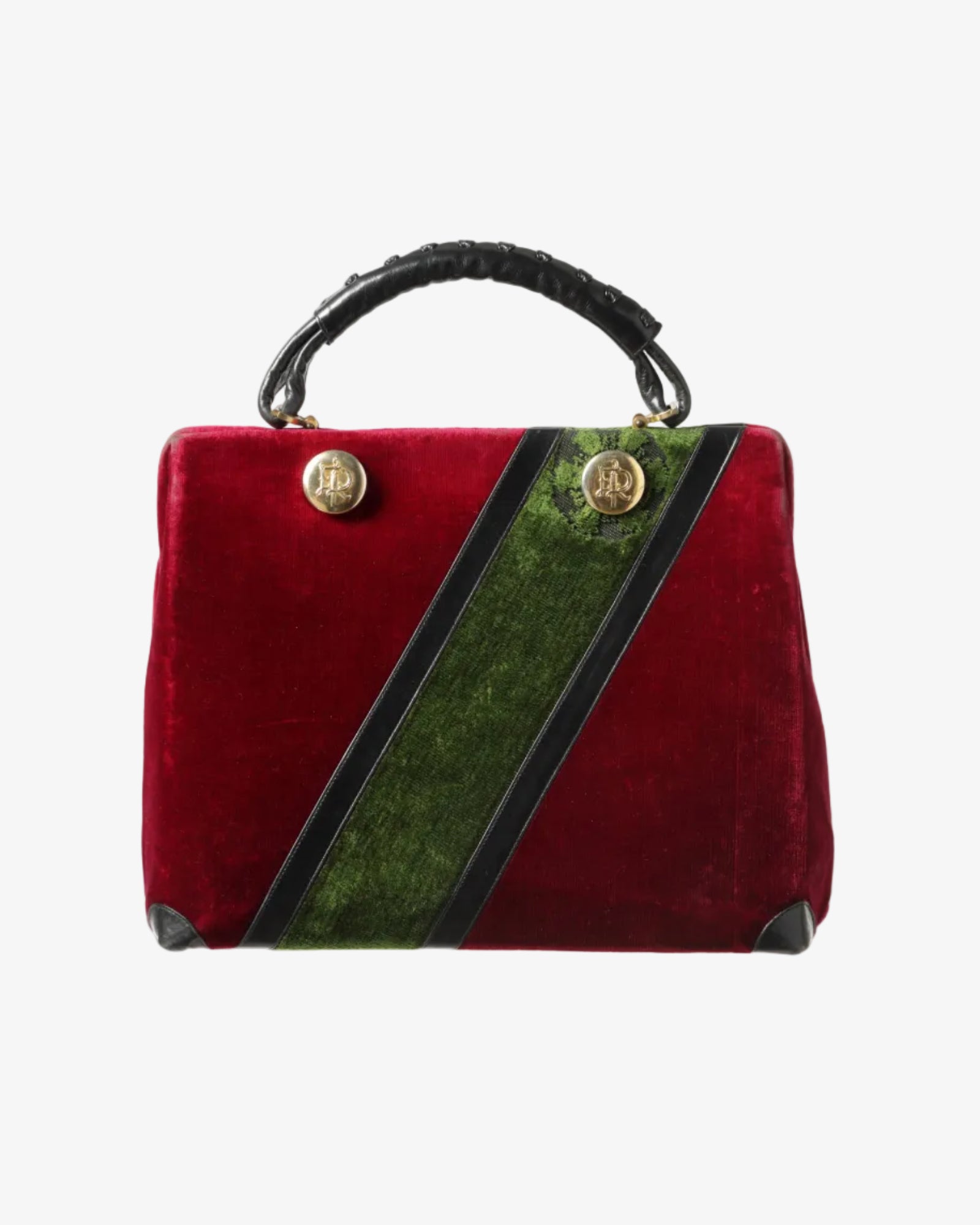 Roberta di Camerino Handbag in Devorè Velvet and Leather from the 70s