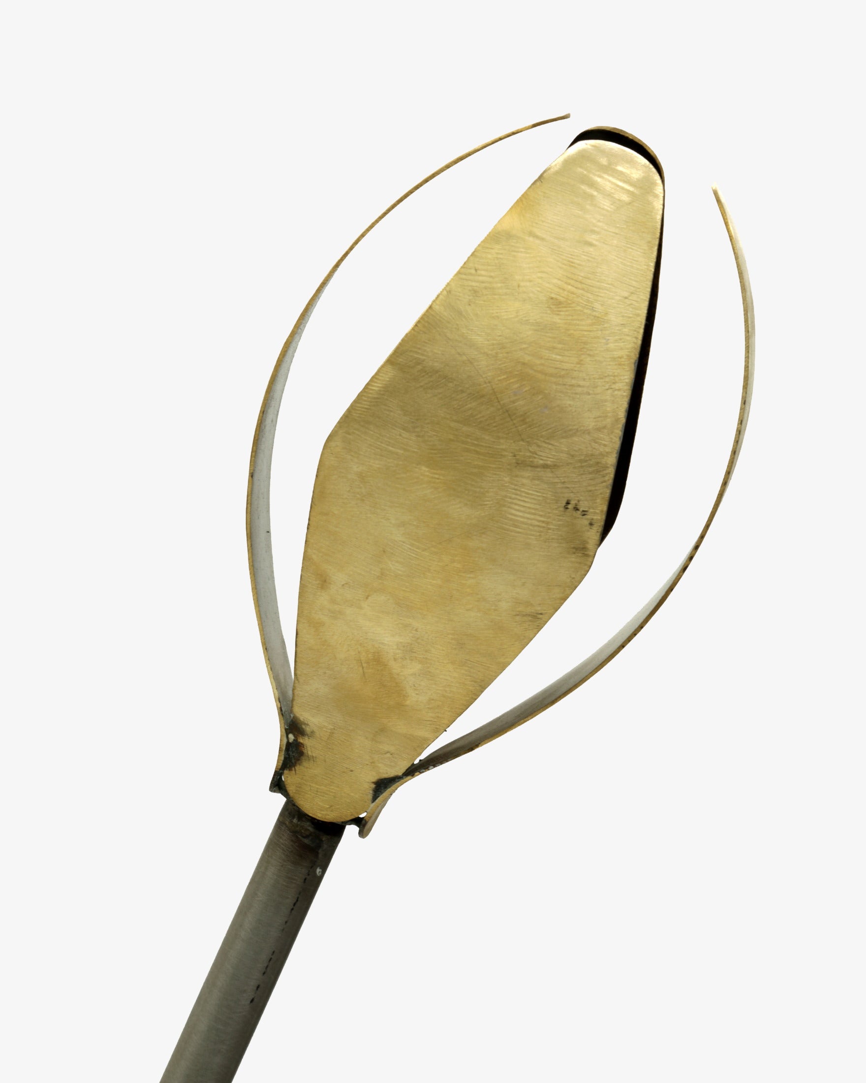 1970s brushed brass and steel lamp