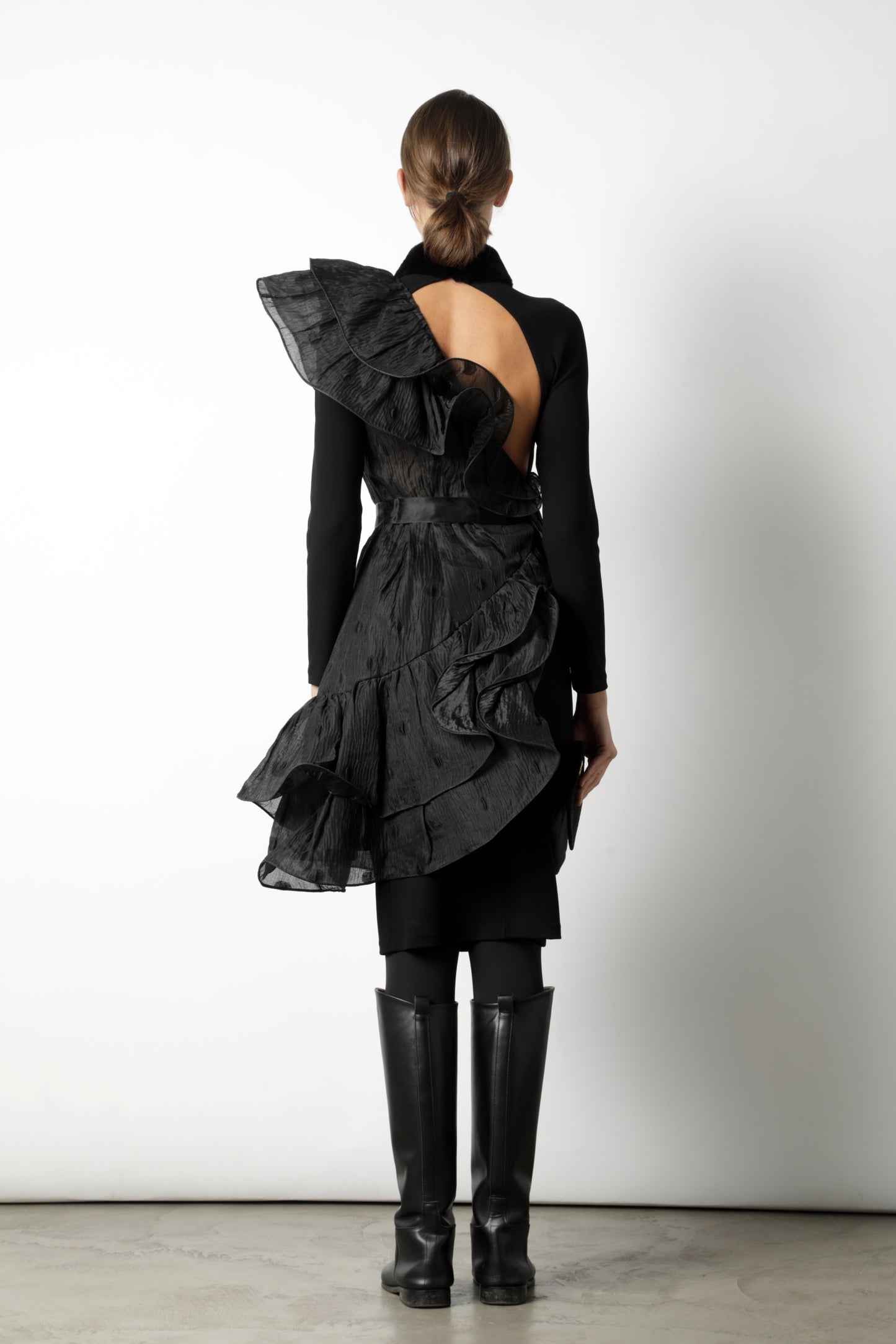 Fendi 90s organza overlay jersey sheath dress