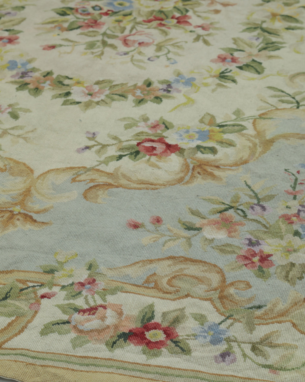 Tappeto Aubusson celeste anni 50