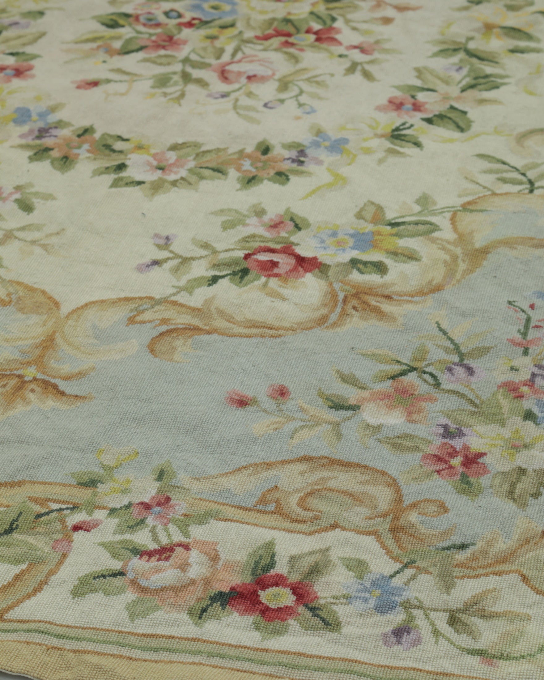 Tappeto Aubusson celeste anni 50
