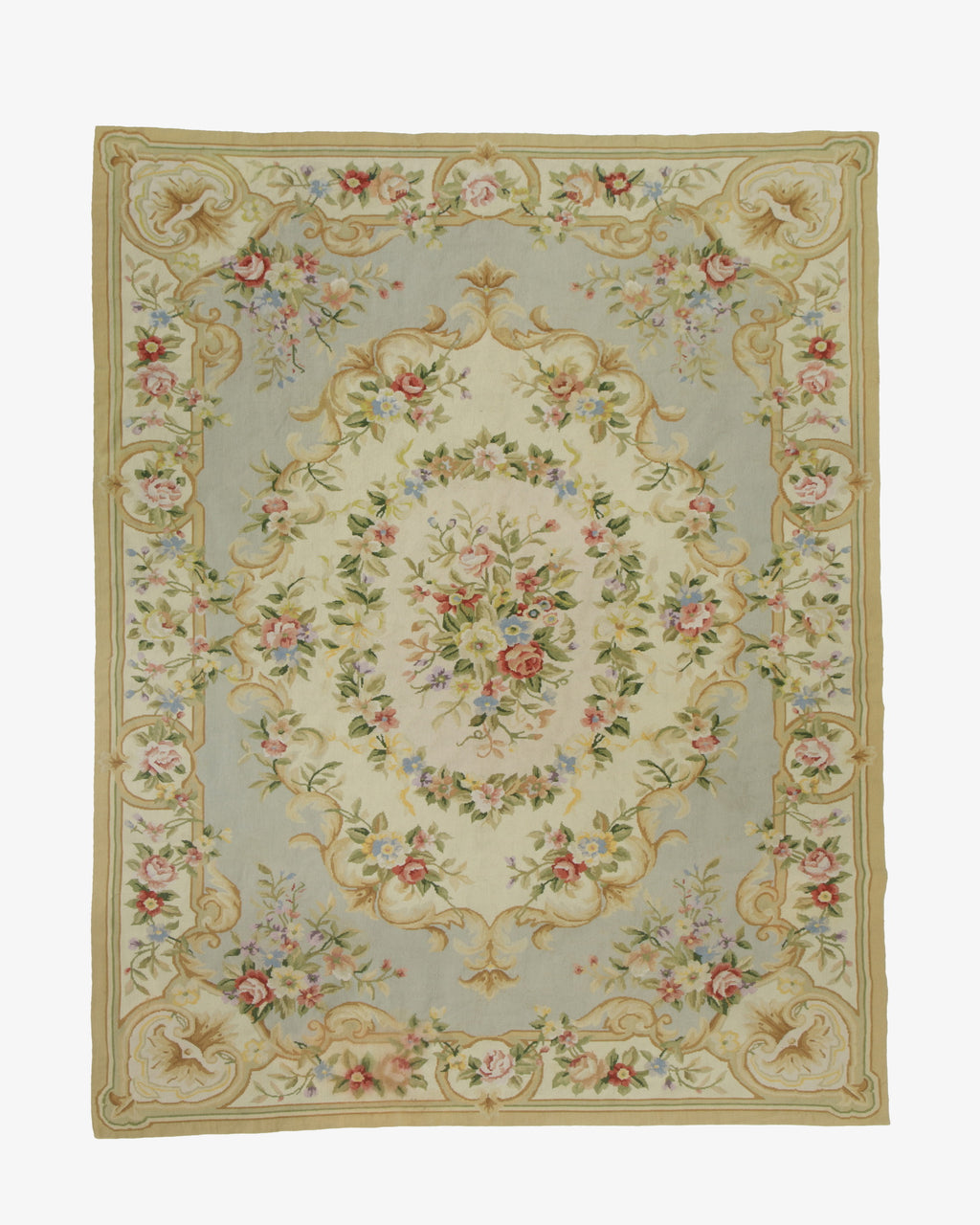 Tappeto Aubusson celeste anni 50