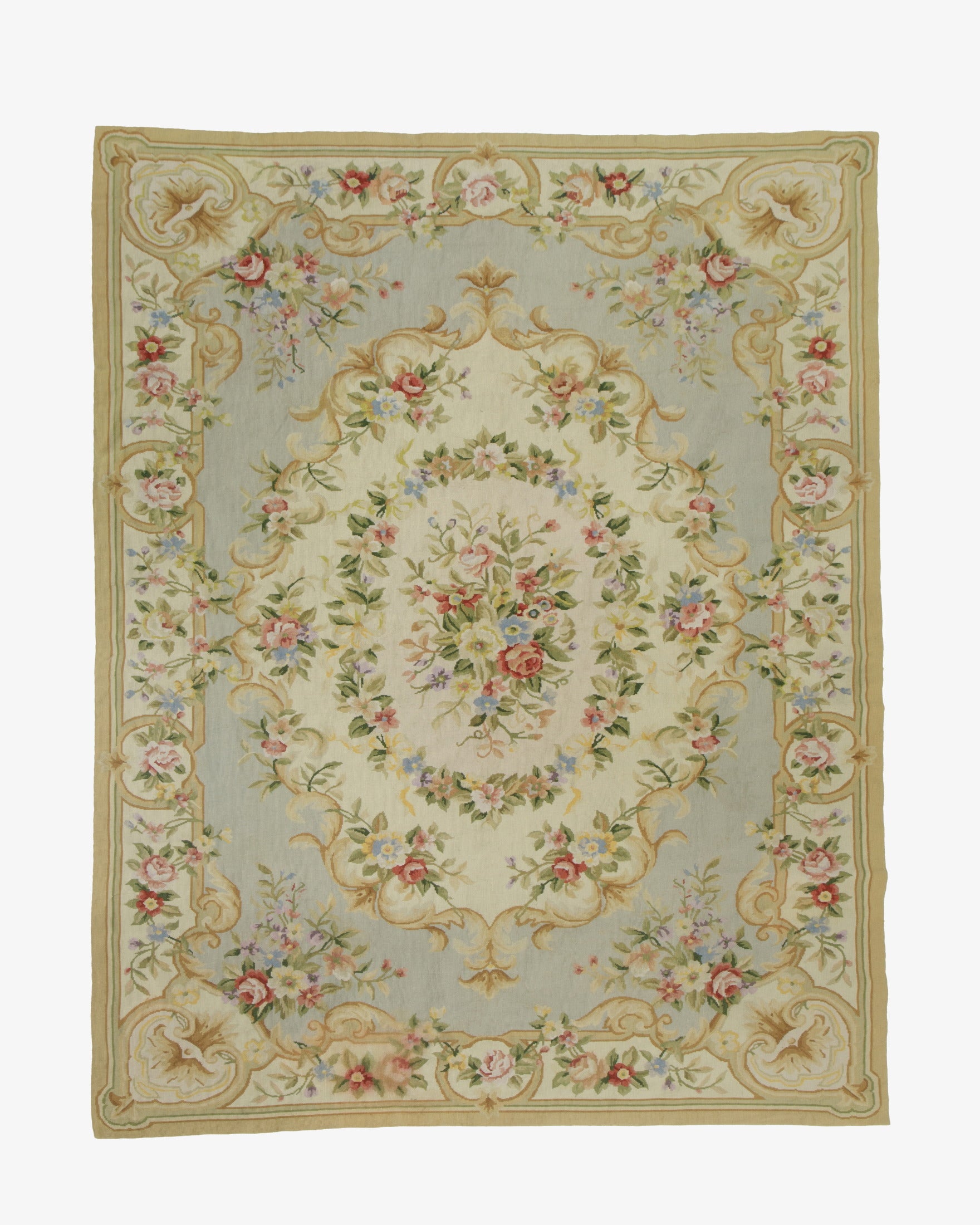 Tappeto Aubusson celeste anni 50