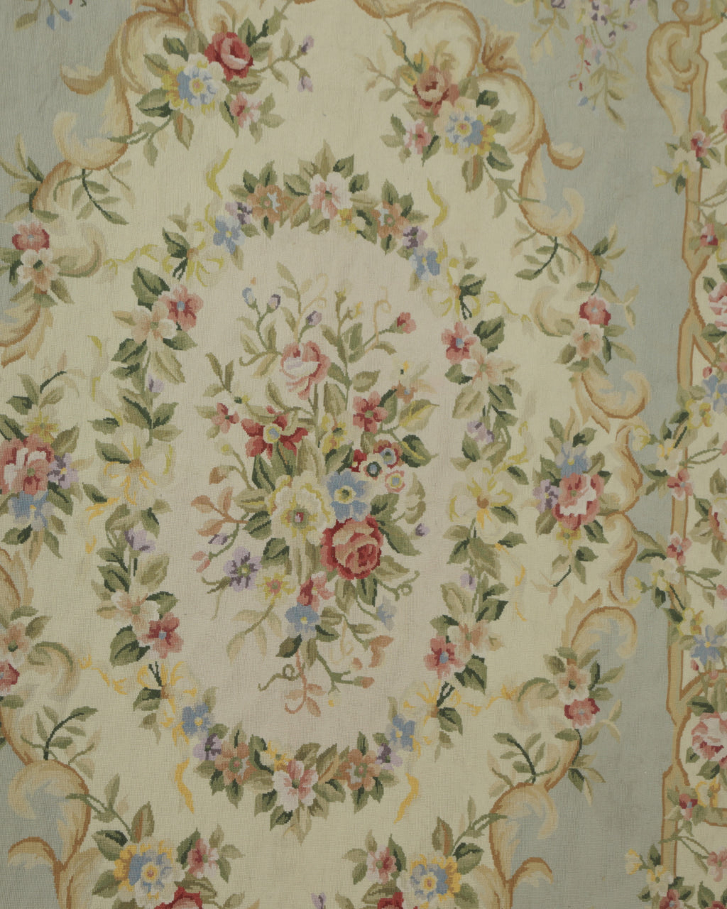 Tappeto Aubusson celeste anni 50