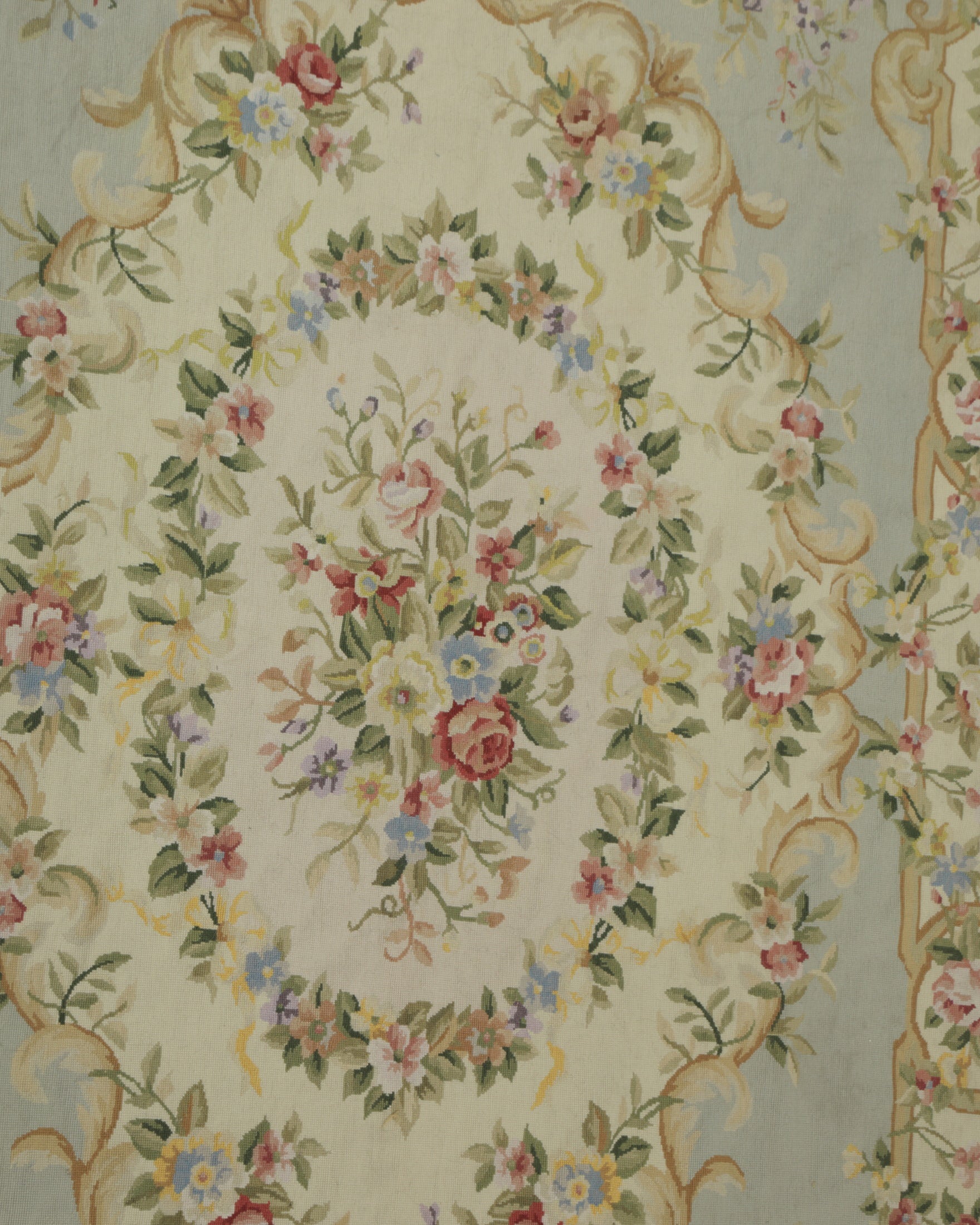 Tappeto Aubusson celeste anni 50